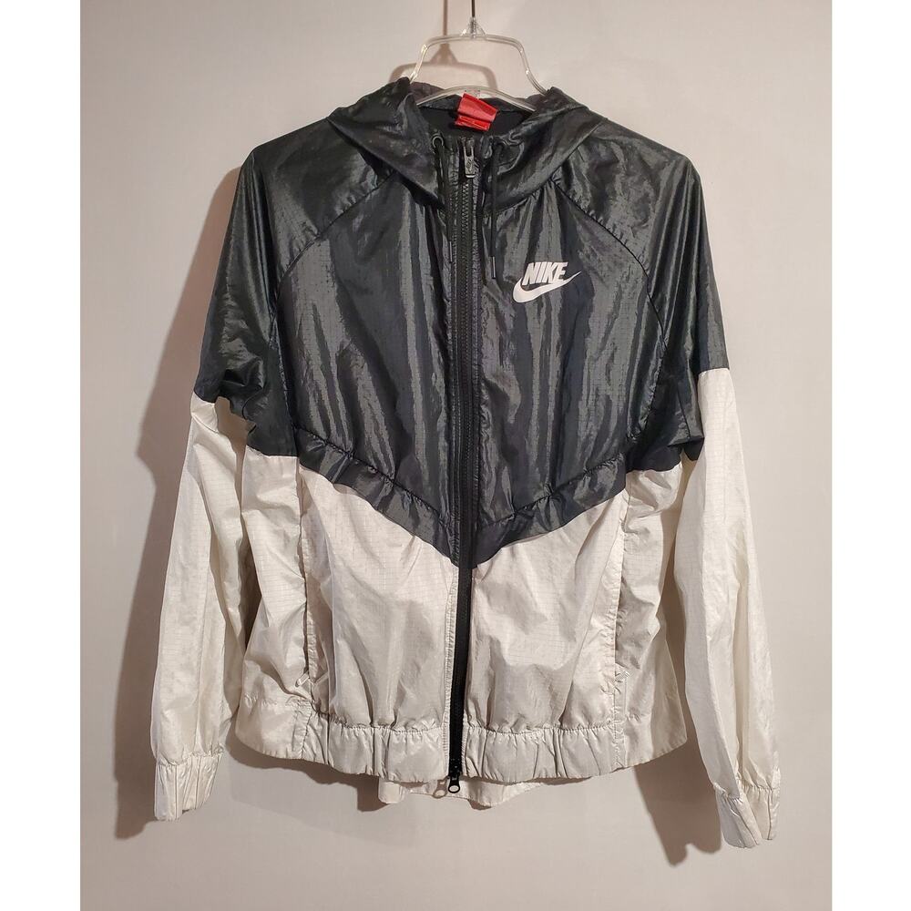 Nike Womens Windrunner Vented Hooded Track Jacket Size L Black White Running